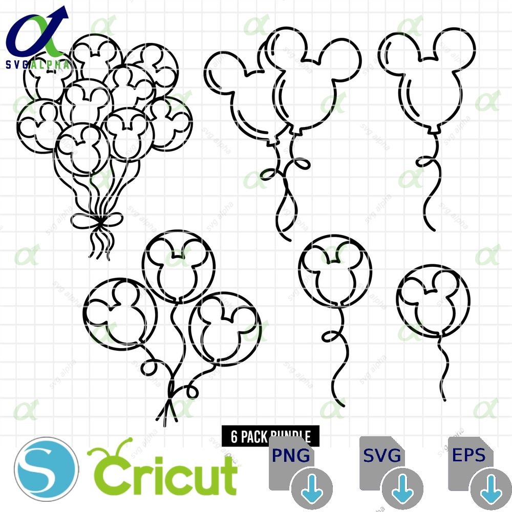 2337 - Disneyy Balloons Pack Svg Eps Png - Disneey Ballons Pack Dtf Clipart Vector Disney Birthdays Dtf Mickeyy Balloons Pack Dtf